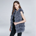 Foreign trade export needle fox fur fur vest coat women's square long waistcoat European and American style hair generation