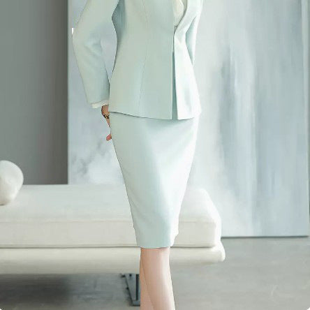 Spring and Autumn New Long-sleeved High-end Business Dress Women's Dress Suit for Host Business Dress Work Clothes Slimming Suit OL