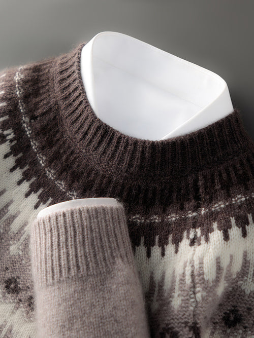100 Pure Mountain Cashmere Sweater Men's Turtleneck Thick Autumn and Winter Sweater Light Luxury Simple Solid Color All-match Slim-fit Pullover