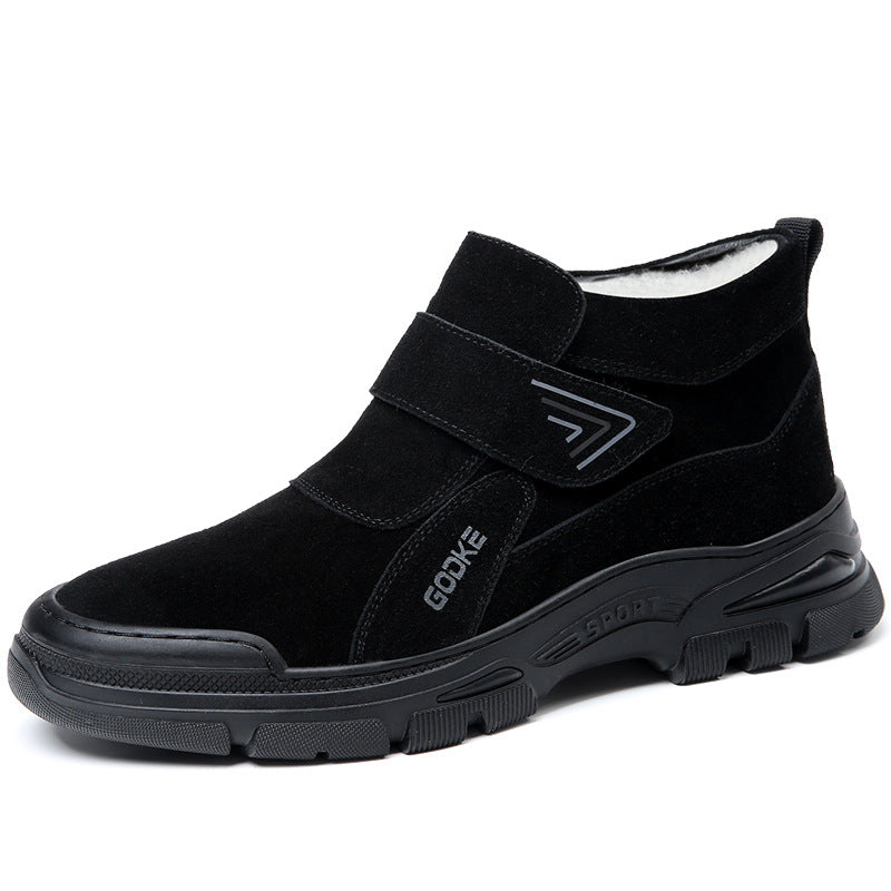 Winter New northeast men's cotton shoes pure wool fleece-lined warm dad shoes waterproof cold-proof non-slip snow boots men's shoes