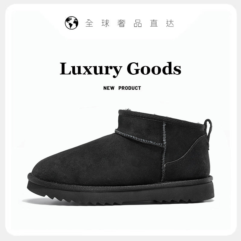 Putian Sangpo Village Snow Boots Thick Bottom Women's Sheepskin One 2024 New Winter fleece-lined Thickened Cotton Shoes and Boots