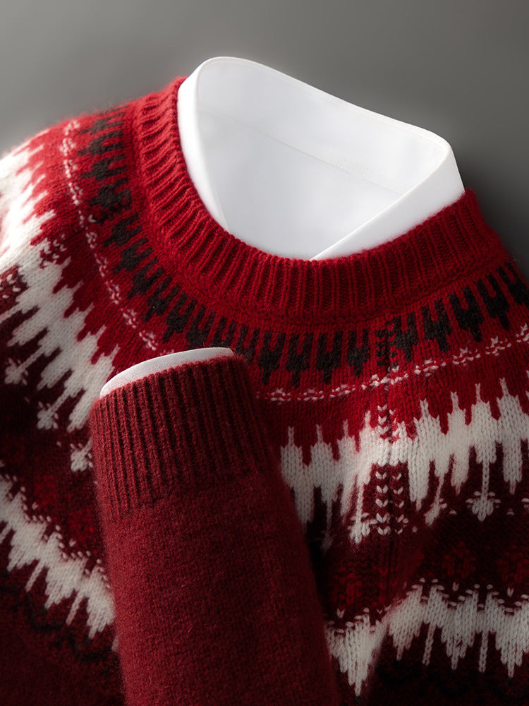 100 Pure Mountain Cashmere Sweater Men's Turtleneck Thick Autumn and Winter Sweater Light Luxury Simple Solid Color All-match Slim-fit Pullover