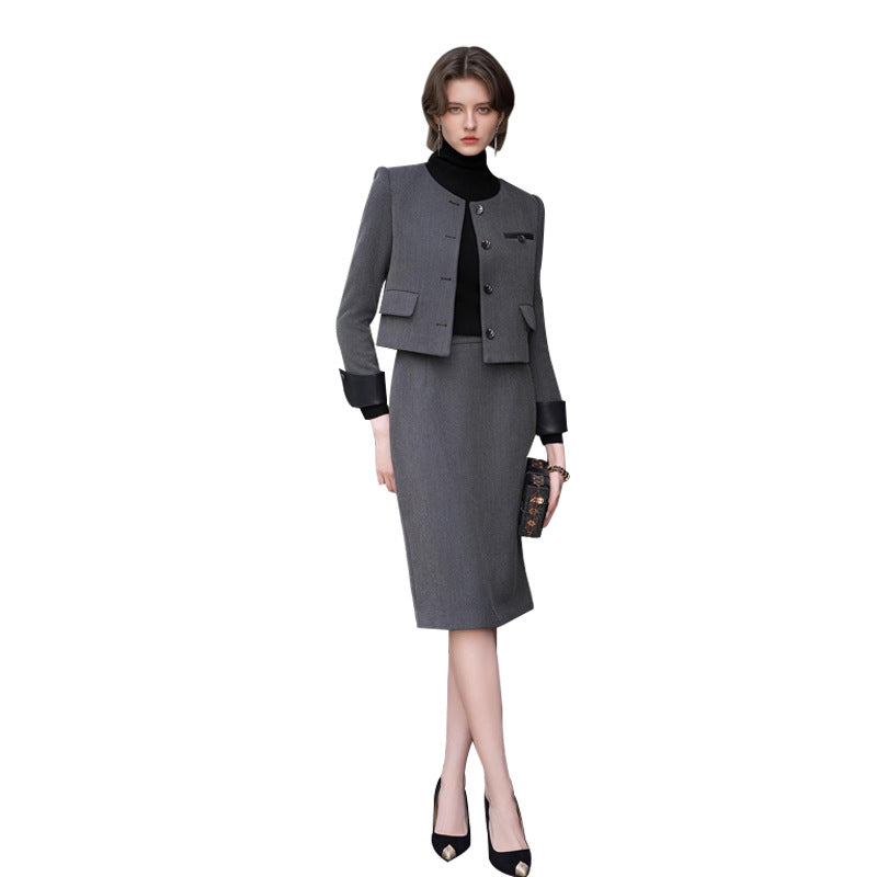 AD Autumn Chanel Style suit Women's Crewneck Short Jacket 2024 New Twill Wool Woolen Two-Piece Set