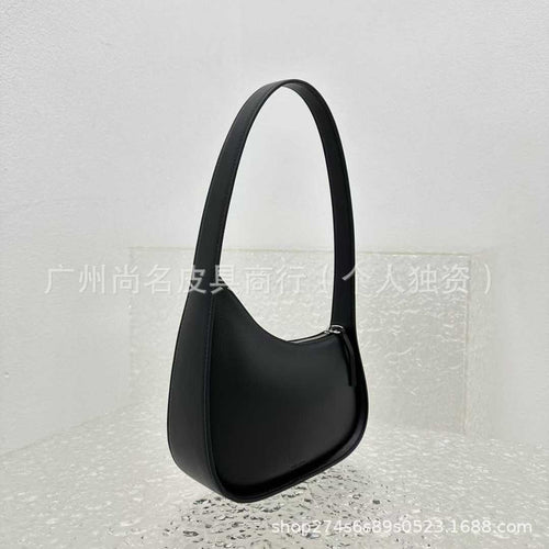 2026 Cross-Border Half-Moon Bag with Niche Design, Similar to Kendall Jenner's Style, Fashionable Single-Shoulder Underarm Genuine Leather Handbag Tote for Women