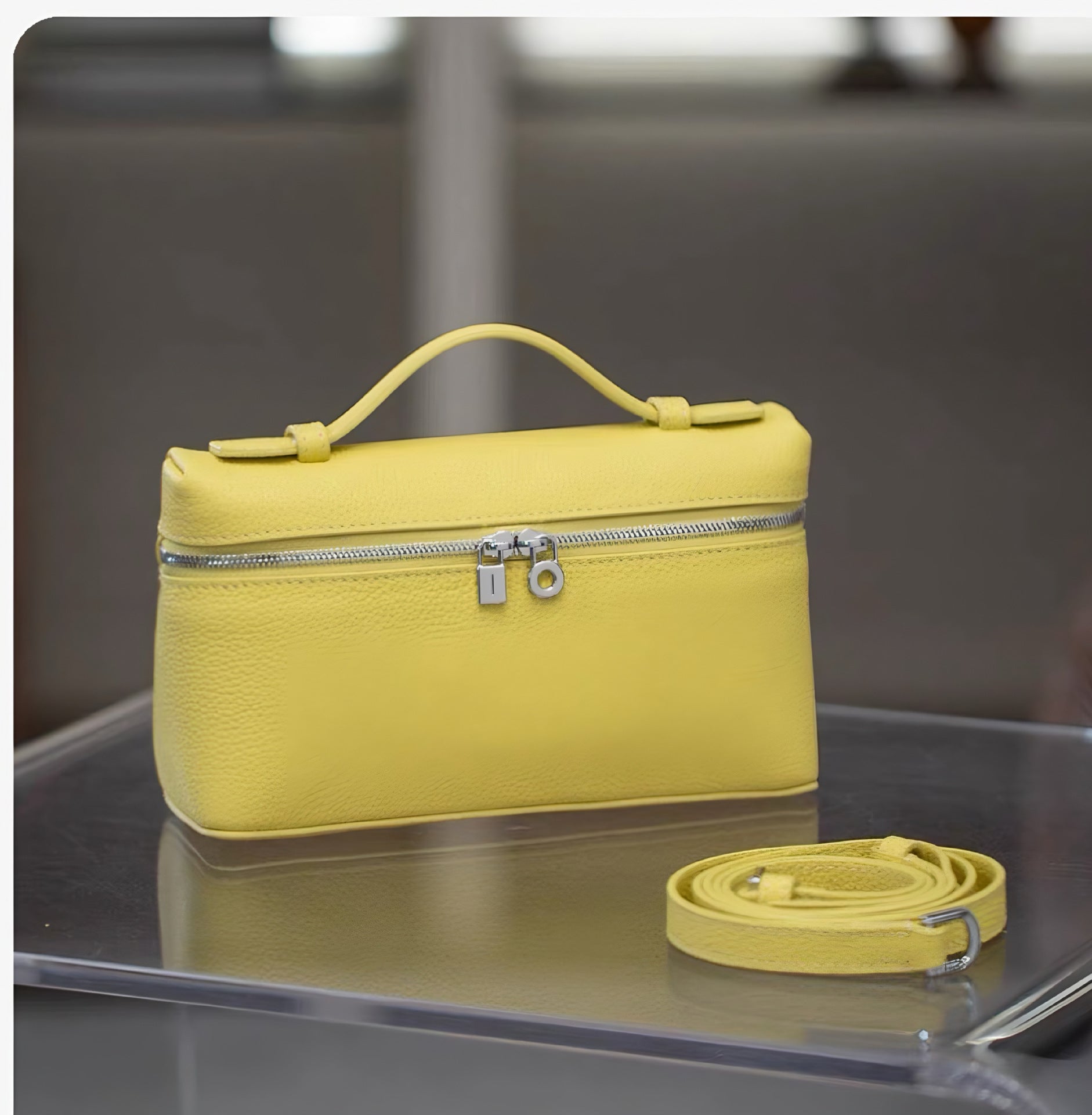 Lp Lunch Box Bag 2025 New First-Layer Cowhide Box Bag High-Quality One-Shoulder Satchel Cross-Body Genuine Leather Women's Bag Cross-Border