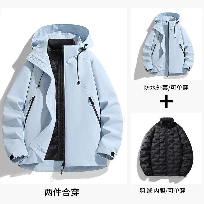 Birdhouse 3-in-1 Windproof and Water-Resistant Mountaineering Jacket for Men and Women, 3-in-1 down Jacket