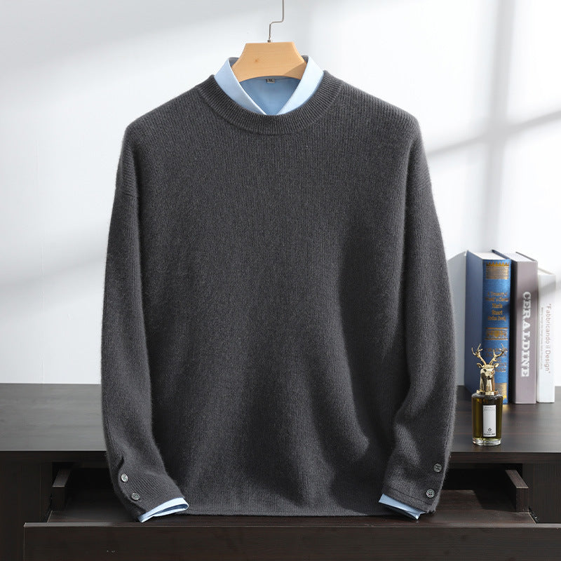 Cashmere Sweater Men's 100 Pure Cashmere Men's Round Neck Loose Knitted Bottoming Shirt Plus Size Sweater Men