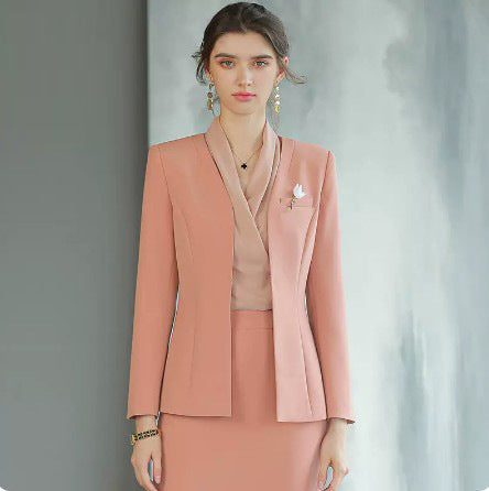 Spring and Autumn New Long-sleeved High-end Business Dress Women's Dress Suit for Host Business Dress Work Clothes Slimming Suit OL