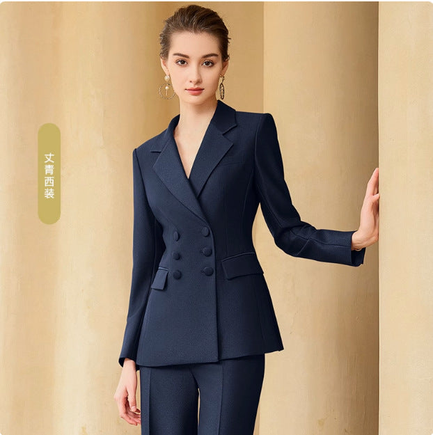 Spring and Autumn New Style Temperament Female President Professional Suit suit Double-breasted High-level Sense Broadcasting Host Dress Work Clothes