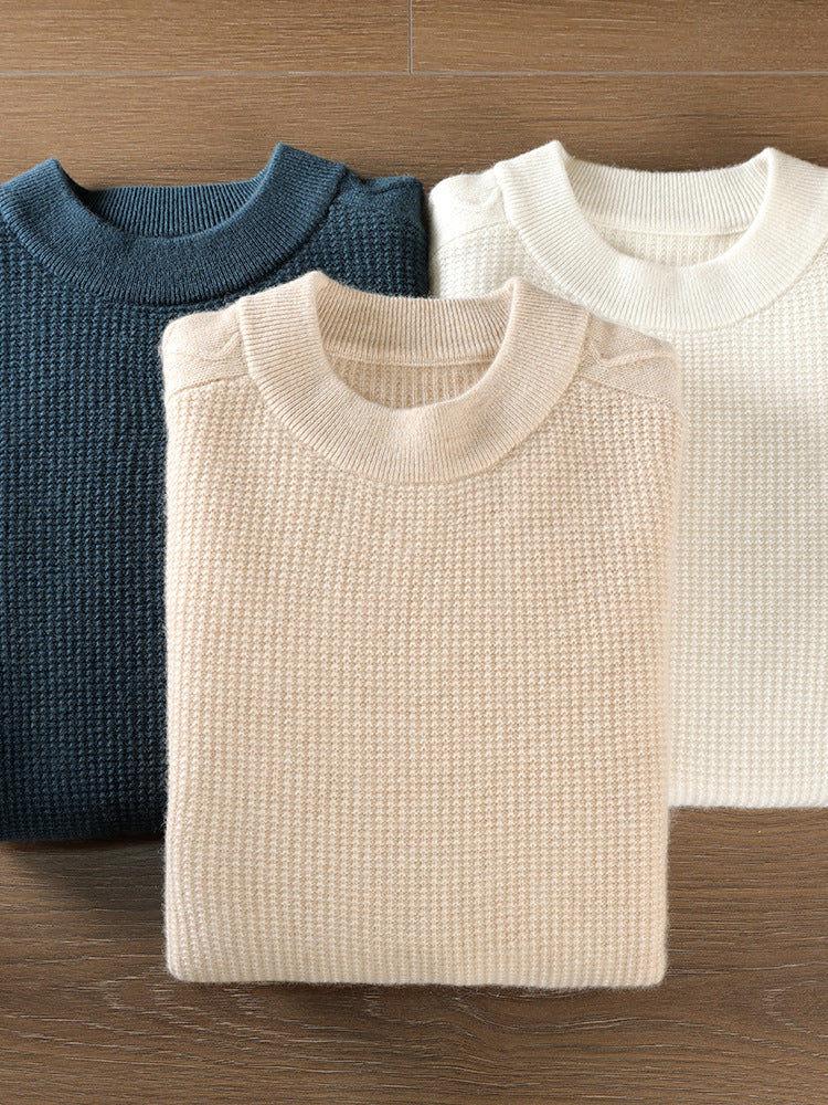 Cashmere Sweater Men's Round Neck 100 Pure Cashmere Knitted Bottoming Wool Sweater 2025 Autumn and Winter New Thickened Sweater