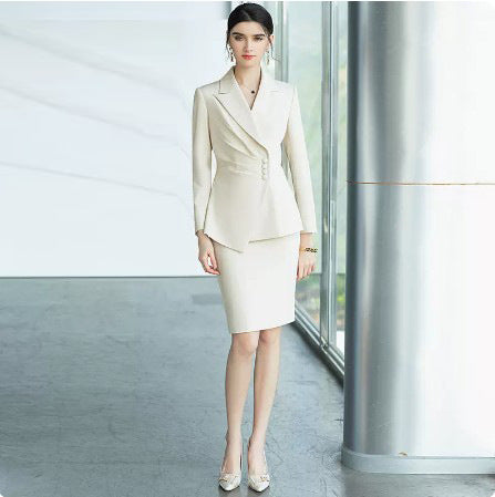 AD Broadcasting Host Art Examination Clothing Female Fashion Celebrity Xiaoxiangfeng Suit Professional Dress Front Desk Work Clothes
