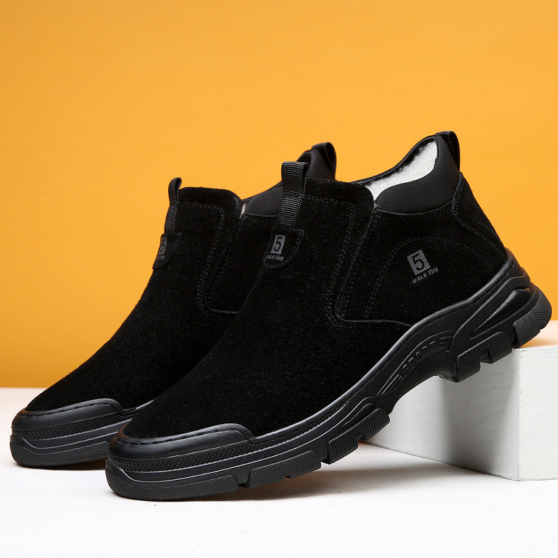 Winter New northeast men's cotton shoes pure wool fleece-lined warm dad shoes waterproof cold-proof non-slip snow boots men's shoes