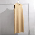 78 Cashmere Dress for Women, Long Double-Sided Handmade Sleeveless Vest Dress, Winter Style, Elegant and Loose Fit for Work