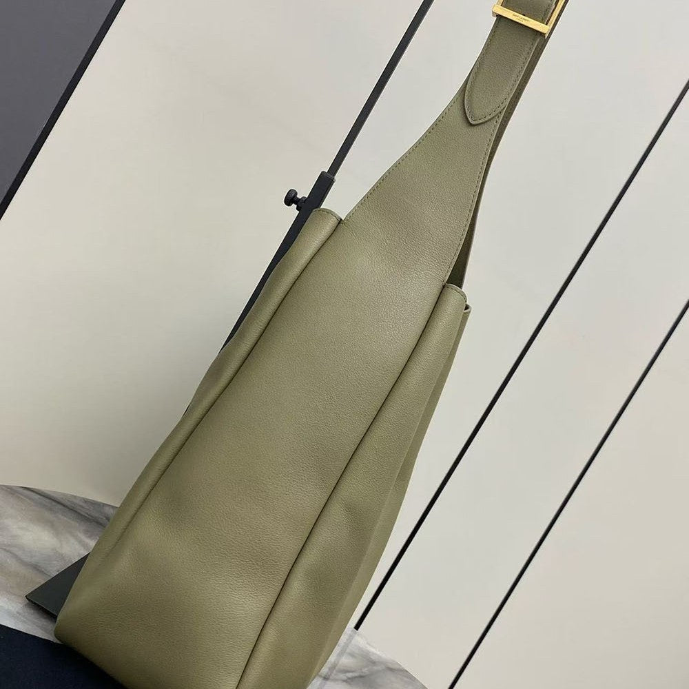 2026 New Model Genuine Leather Versatile Korean Trendy Hobo Underarm Bucket Bag Rose Same Style Single Shoulder Women's Bag