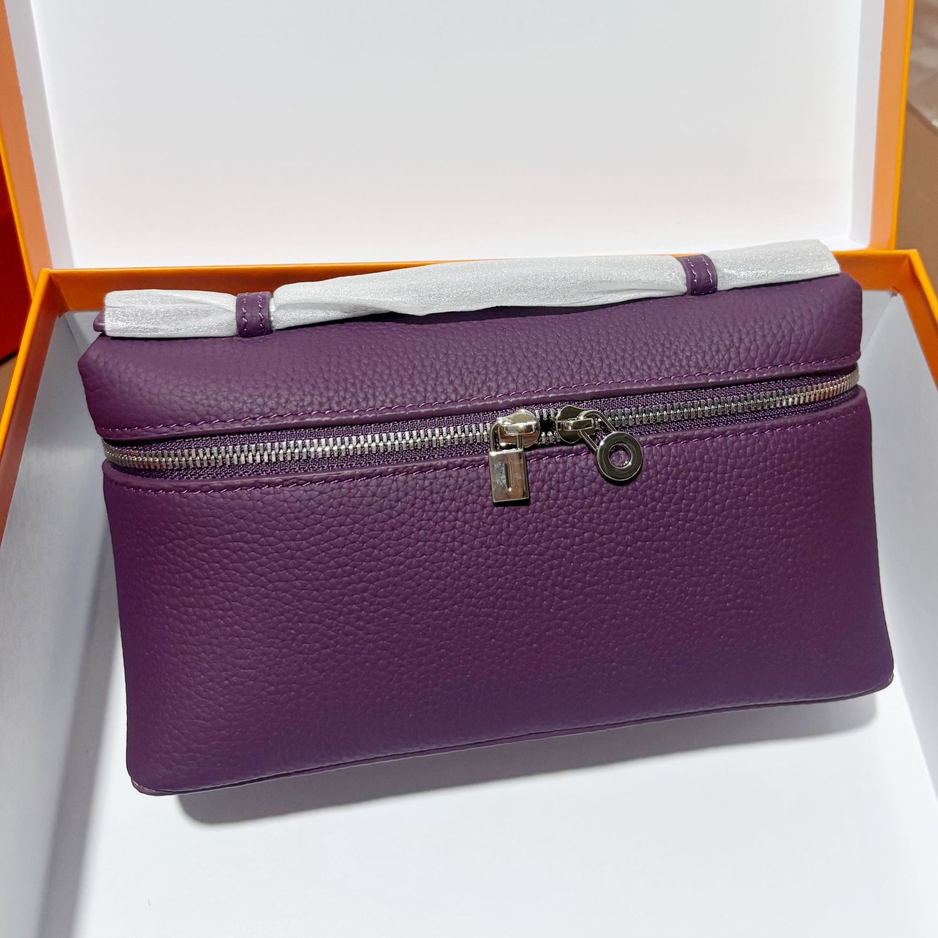 Lp Lunch Box Bag 2025 New First-Layer Cowhide Box Bag High-Quality One-Shoulder Satchel Cross-Body Genuine Leather Women's Bag Cross-Border