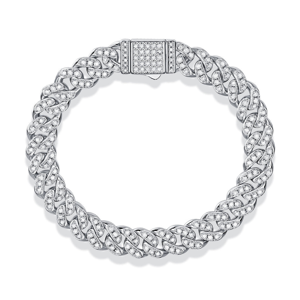 Cross-Border S925 Silver Moissanite Pure Silver Bracelet Niche Light Luxury High-End Bracelet Ins Fashion Temperament Jewelry for Women