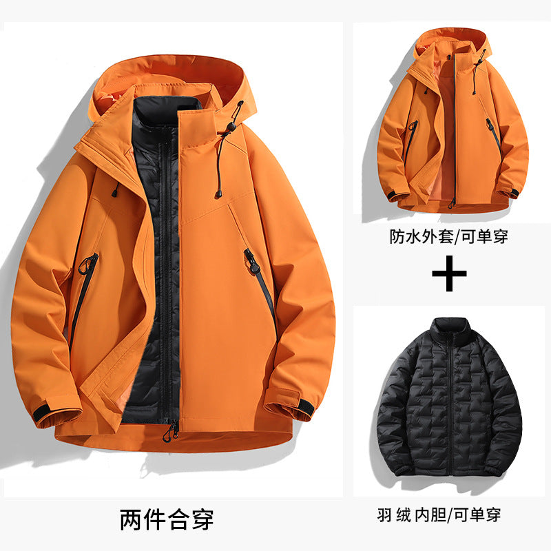 Birdhouse 3-in-1 Windproof and Water-Resistant Mountaineering Jacket for Men and Women, 3-in-1 down Jacket
