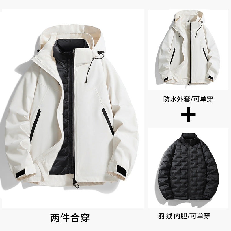 Birdhouse 3-in-1 Windproof and Water-Resistant Mountaineering Jacket for Men and Women, 3-in-1 down Jacket