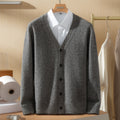 Cashmere Sweater Men's 100% Pure Cashmere Autumn and Winter Casual Loose Easiest for Match Casual V Neck Knitted Warm Cardigan Sweater