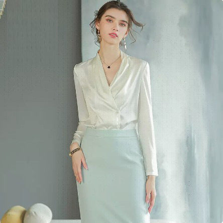 Spring and Autumn New Long-sleeved High-end Business Dress Women's Dress Suit for Host Business Dress Work Clothes Slimming Suit OL