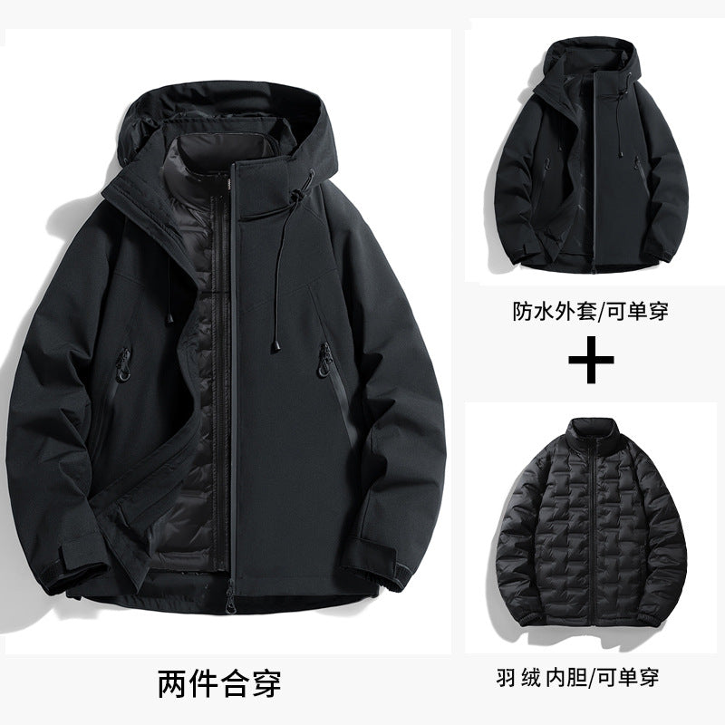 Birdhouse 3-in-1 Windproof and Water-Resistant Mountaineering Jacket for Men and Women, 3-in-1 down Jacket