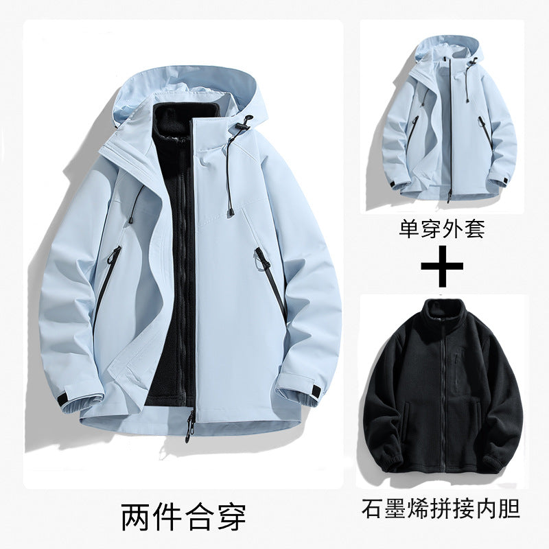 Birdhouse 3-in-1 Windproof and Water-Resistant Mountaineering Jacket for Men and Women, 3-in-1 down Jacket