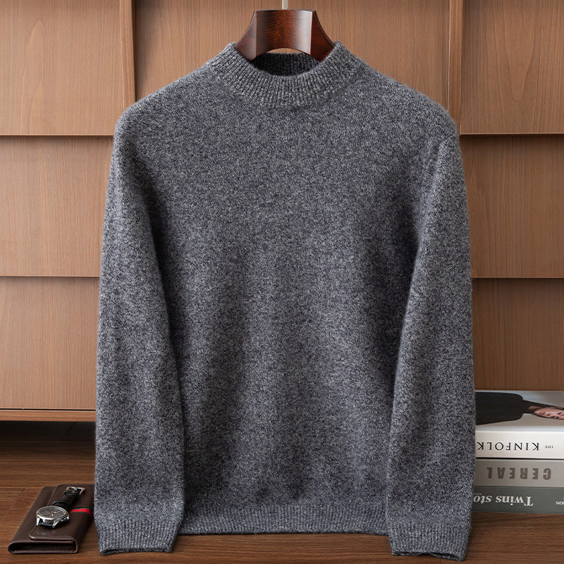 Autumn and Winter Cashmere Casual Versatile Loose Commuting Fashion Simple Half Turtleneck Pullover Knitted Bottoming Wool Sweater