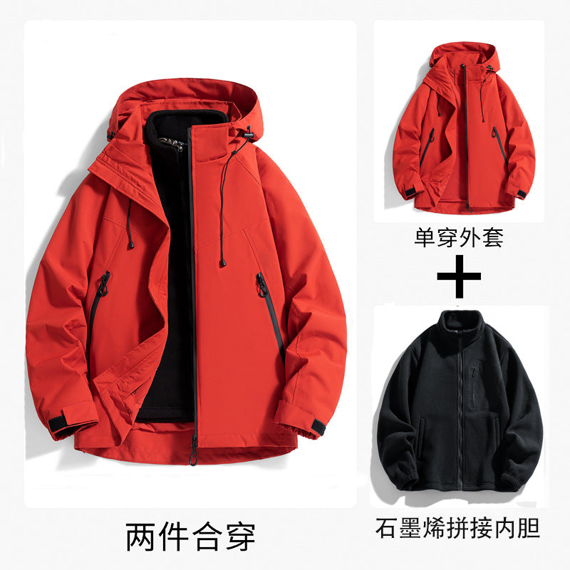 Birdhouse 3-in-1 Windproof and Water-Resistant Mountaineering Jacket for Men and Women, 3-in-1 down Jacket
