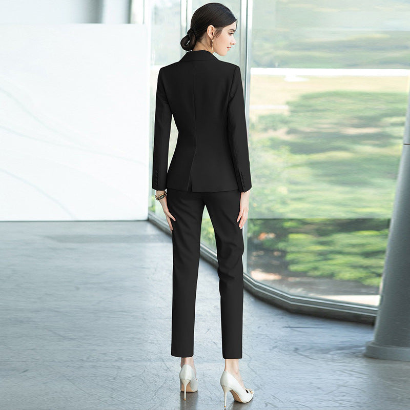 AD Broadcasting Host Art Examination Clothing Female Fashion Celebrity Xiaoxiangfeng Suit Professional Dress Front Desk Work Clothes
