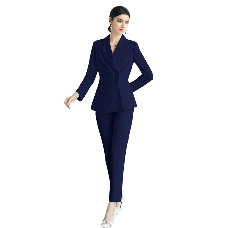 AD Broadcasting Host Art Examination Clothing Female Fashion Celebrity Xiaoxiangfeng Suit Professional Dress Front Desk Work Clothes