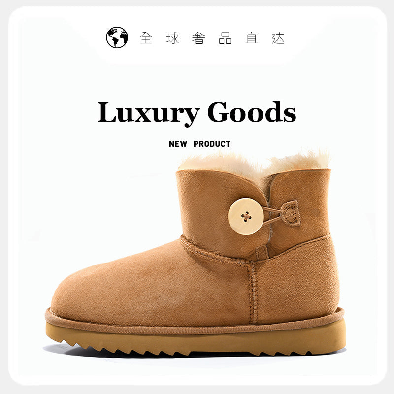 Putian Sangpo Village Snow Boots Thick Bottom Women's Sheepskin One 2024 New Winter fleece-lined Thickened Cotton Shoes and Boots