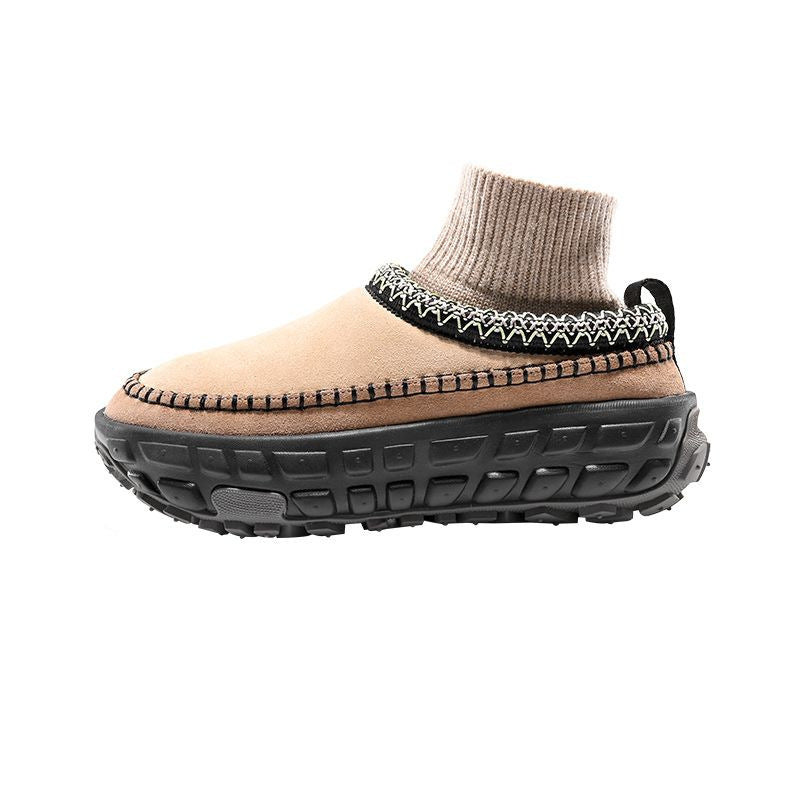Sangpo Village Genuine Leather Snow Boots 25 New Models Winter Fleece-Lined Thick-Soled Leather and Fur Integrated Outdoor Warm Cotton Shoes for Men and Women