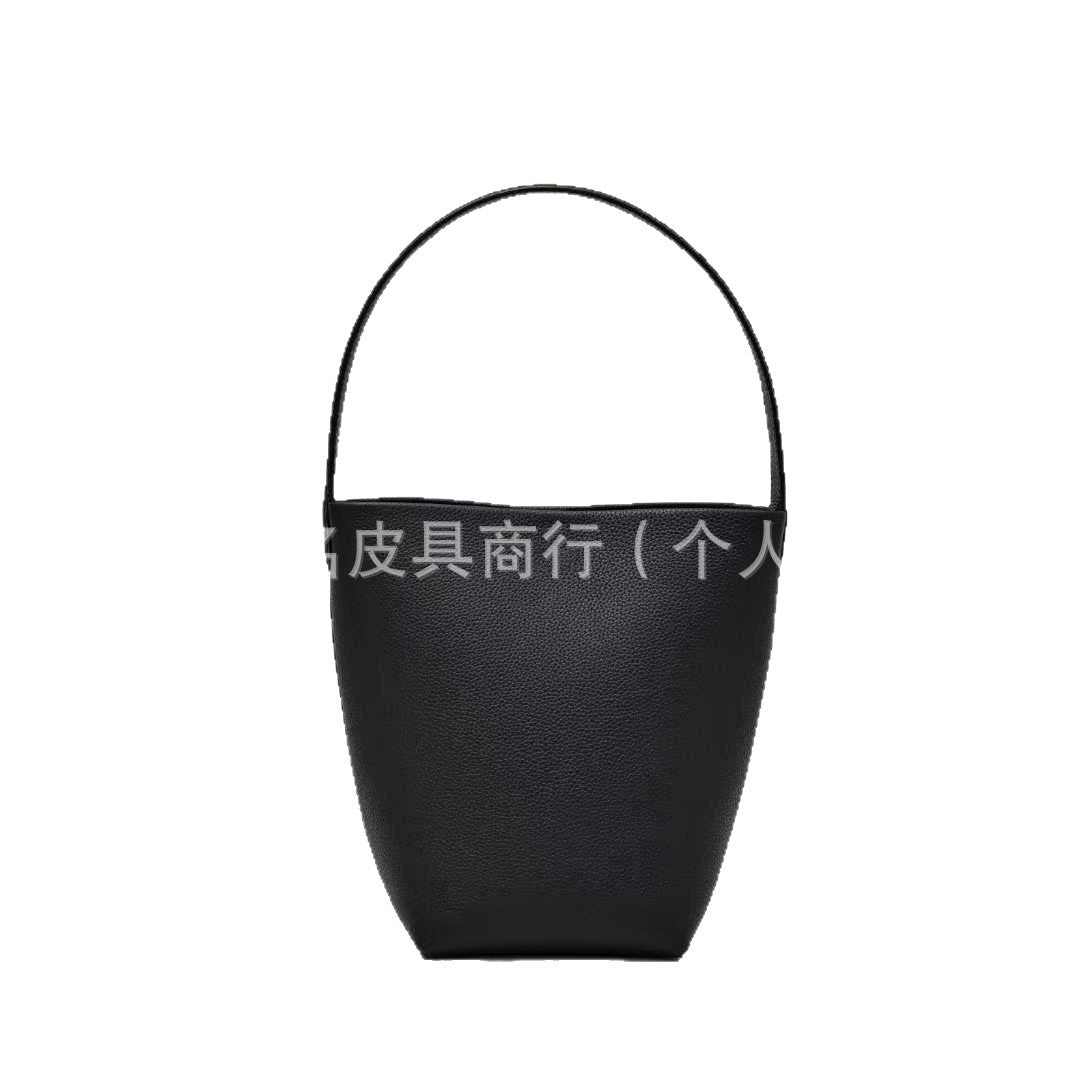 2026 New Style Simple and Fashionable Genuine Leather Women's Tote Bag Bucket Shoulder Commuter Bag Handbag