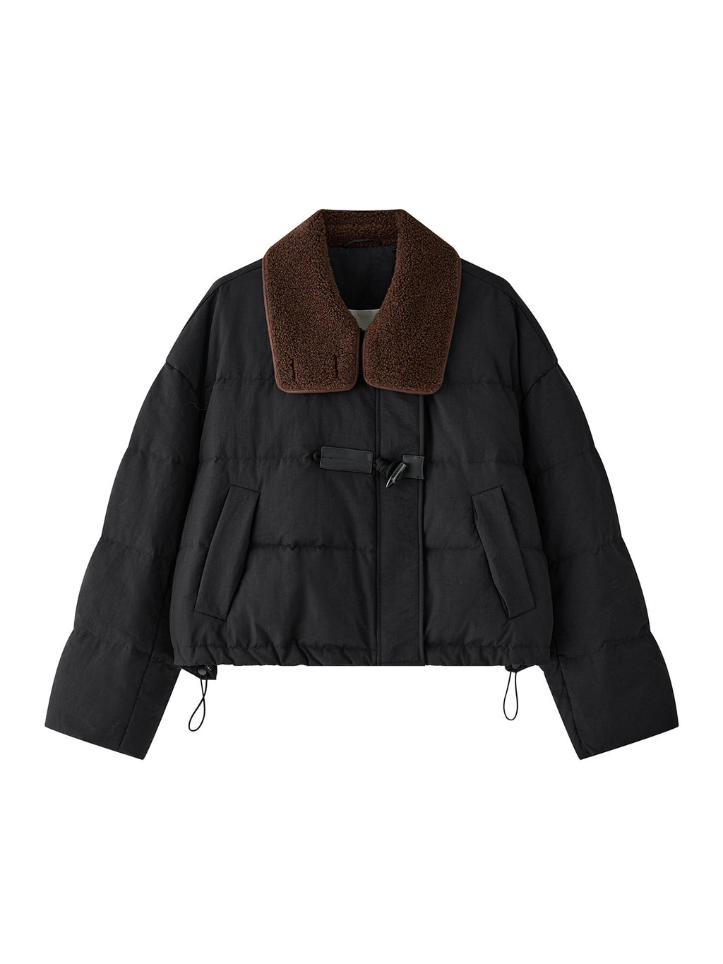 Xuman Winter New Korean Style Design Lamb Fur Collar Horn Button down Jacket Loose Silhouette Short Jacket for Women