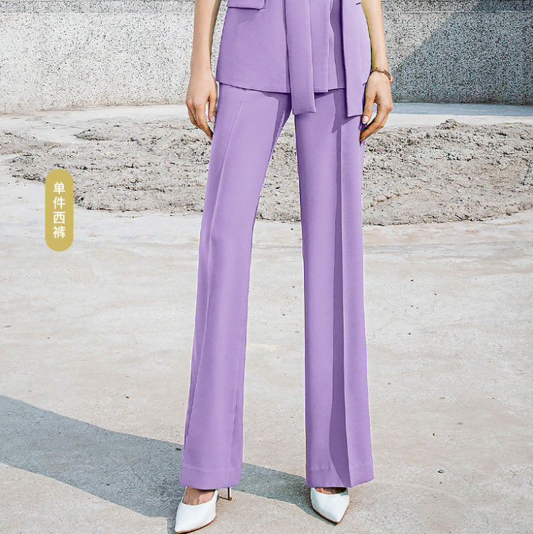 Summer Short-sleeved High-end Fashion Suit suit Temperament Female President Double-breasted Suit Pants Professional Business Dress