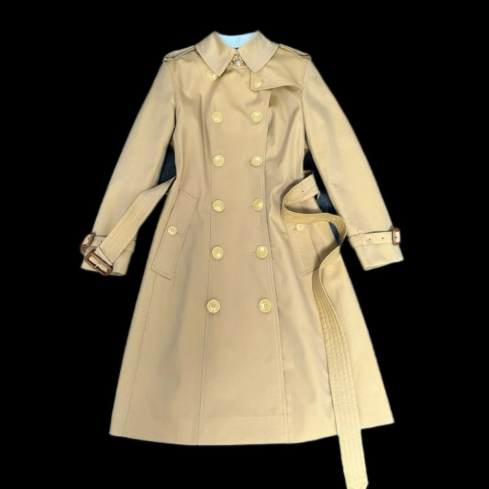 2025 Autumn New Chelsea Slim Windbreaker Women's British Temperament John Commuting Waterproof and Windproof Mid-Length Ready Stock
