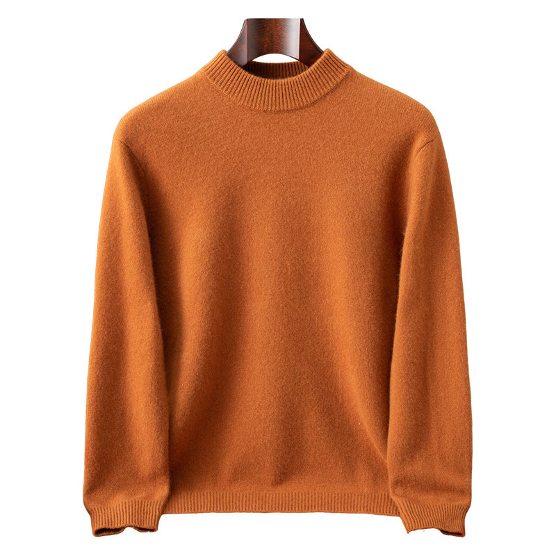 Autumn and Winter Cashmere Casual Versatile Loose Commuting Fashion Simple Half Turtleneck Pullover Knitted Bottoming Wool Sweater