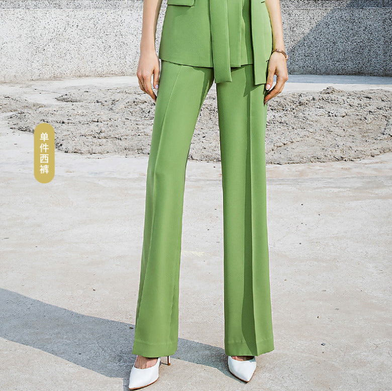 Summer Short-sleeved High-end Fashion Suit suit Temperament Female President Double-breasted Suit Pants Professional Business Dress