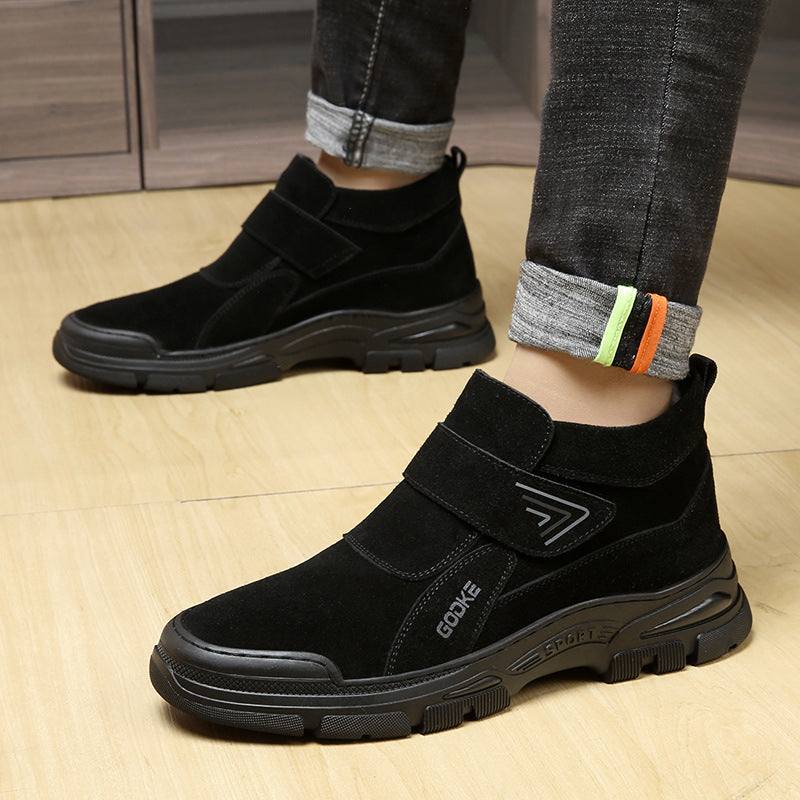 Winter New northeast men's cotton shoes pure wool fleece-lined warm dad shoes waterproof cold-proof non-slip snow boots men's shoes
