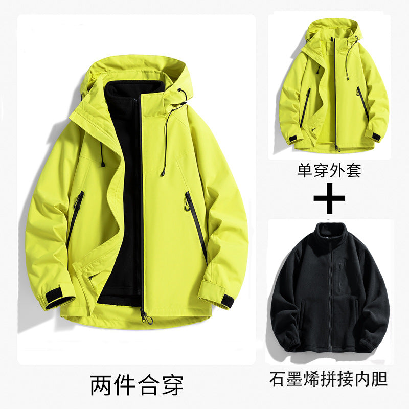 Birdhouse 3-in-1 Windproof and Water-Resistant Mountaineering Jacket for Men and Women, 3-in-1 down Jacket