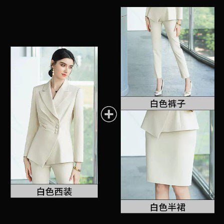 AD Broadcasting Host Art Examination Clothing Female Fashion Celebrity Xiaoxiangfeng Suit Professional Dress Front Desk Work Clothes
