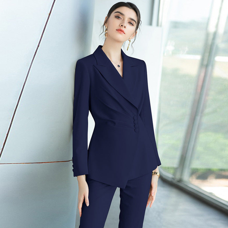 AD Broadcasting Host Art Examination Clothing Female Fashion Celebrity Xiaoxiangfeng Suit Professional Dress Front Desk Work Clothes