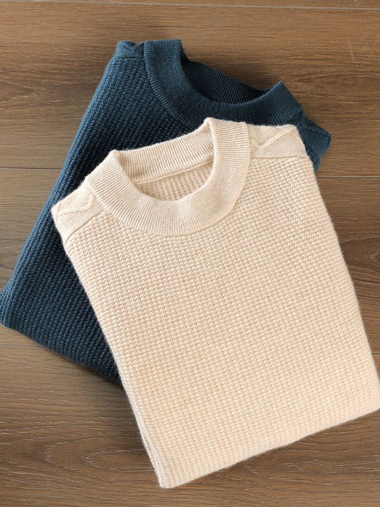 Cashmere Sweater Men's Round Neck 100 Pure Cashmere Knitted Bottoming Wool Sweater 2025 Autumn and Winter New Thickened Sweater