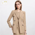 Ad Wool Suit Women's Autum 2025 New Popular High-End Business Wear Two-Piece Khaki Long-Sleeved Suit