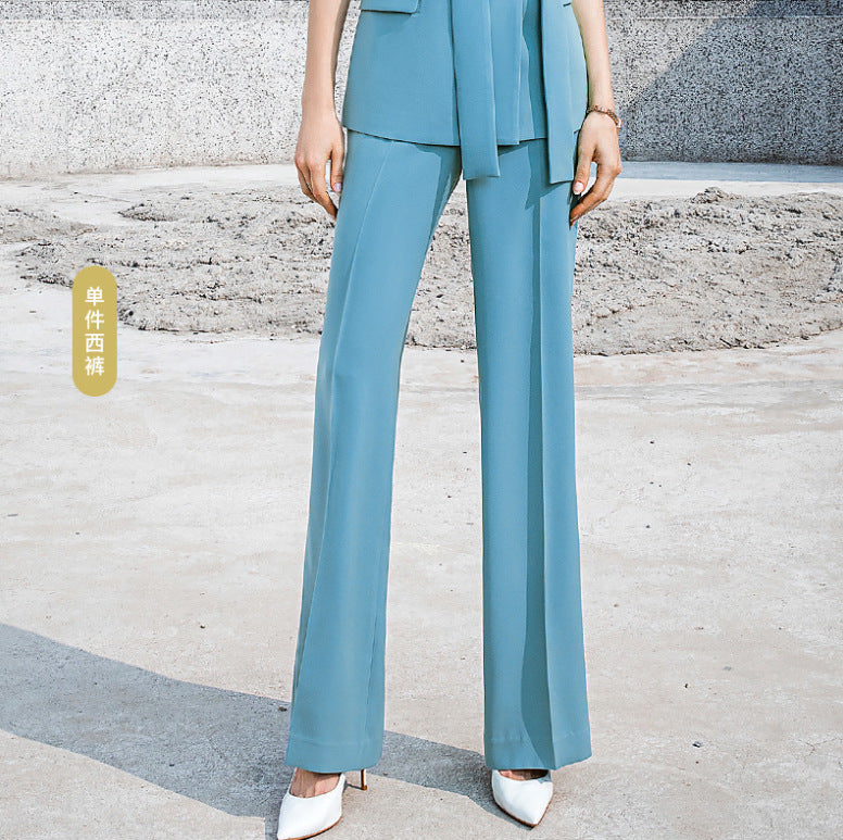 Summer Short-sleeved High-end Fashion Suit suit Temperament Female President Double-breasted Suit Pants Professional Business Dress