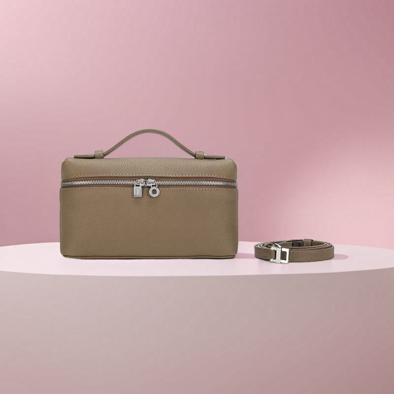 Lp Lunch Box Bag 2025 New First-Layer Cowhide Box Bag High-Quality One-Shoulder Satchel Cross-Body Genuine Leather Women's Bag Cross-Border