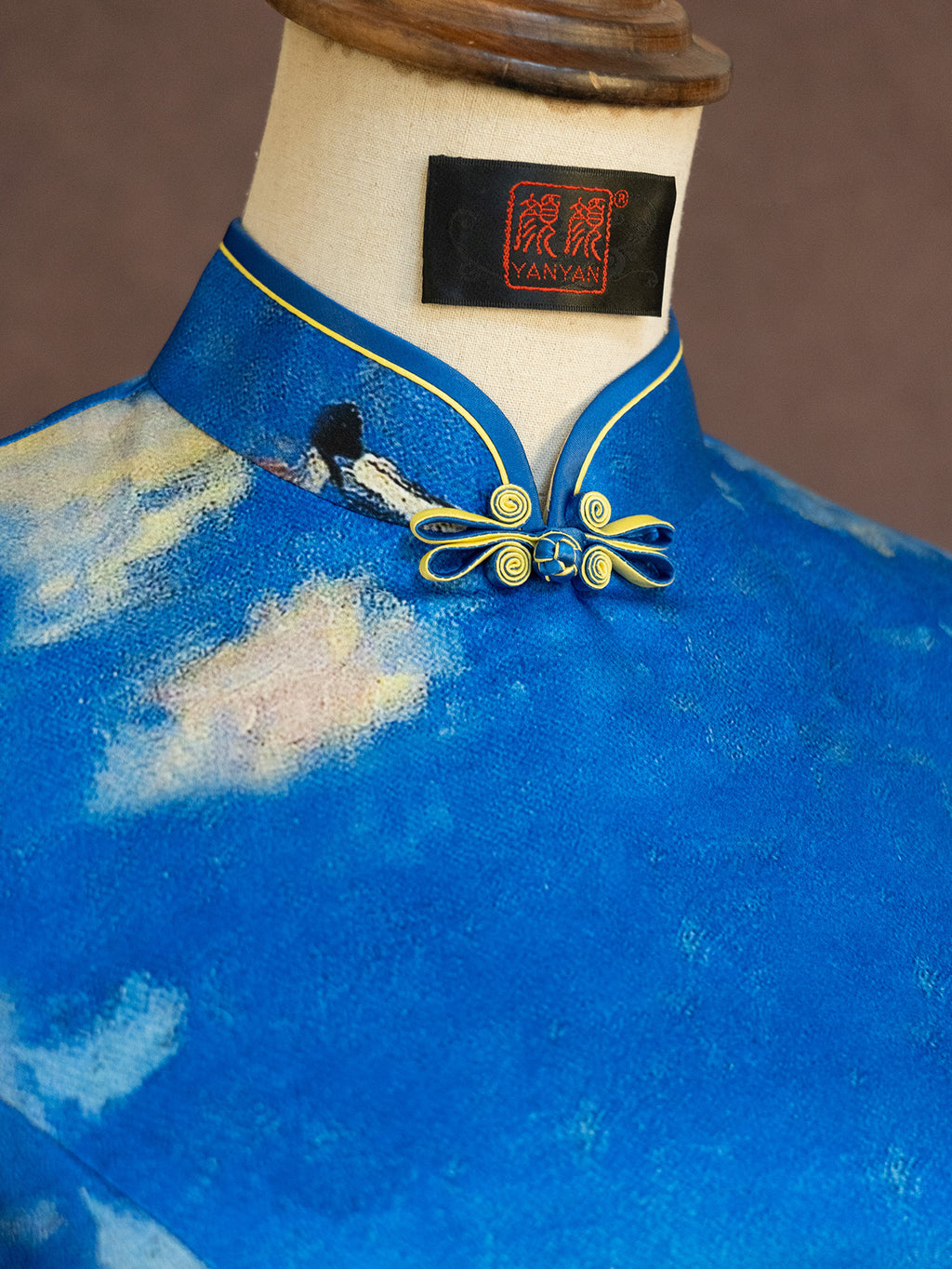 [Custom Pre-Sale] Original Design Silk Printed Fabric Cheongsam with Van Gogh Paintings Chinese Style Cheongsam
