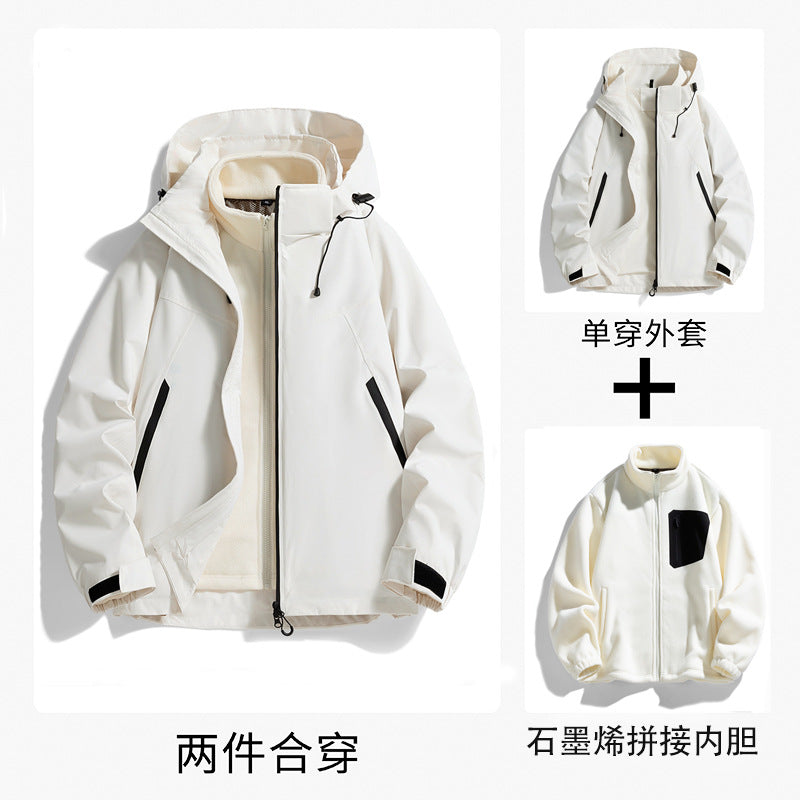 Birdhouse 3-in-1 Windproof and Water-Resistant Mountaineering Jacket for Men and Women, 3-in-1 down Jacket