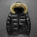 Sheepskin Down Jacket Winter Coat Warm New Thickened Casual Men's Detachable Hat Fur Collar Raccoon Fur