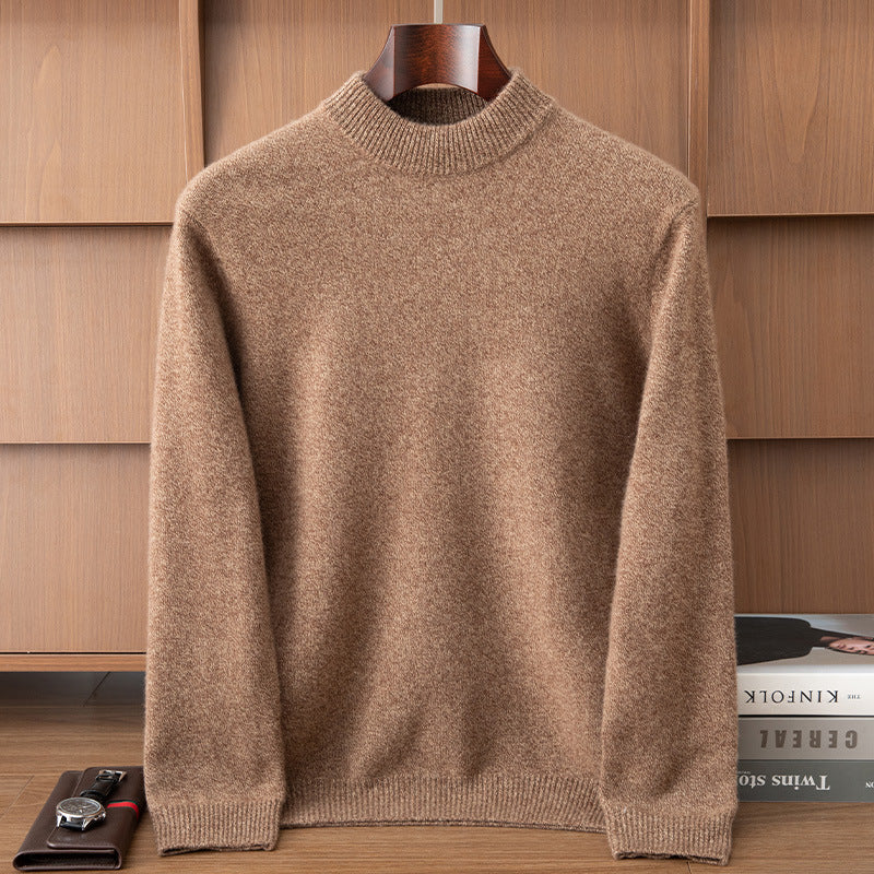 Autumn and Winter Cashmere Casual Versatile Loose Commuting Fashion Simple Half Turtleneck Pullover Knitted Bottoming Wool Sweater